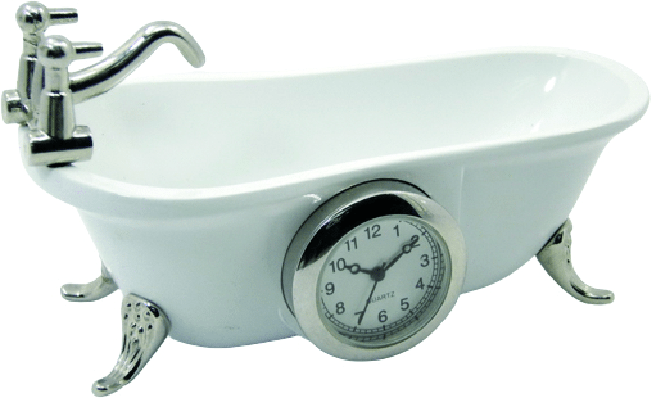 Tub Clock in White