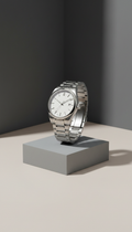 Crystal White Classic Date Watch