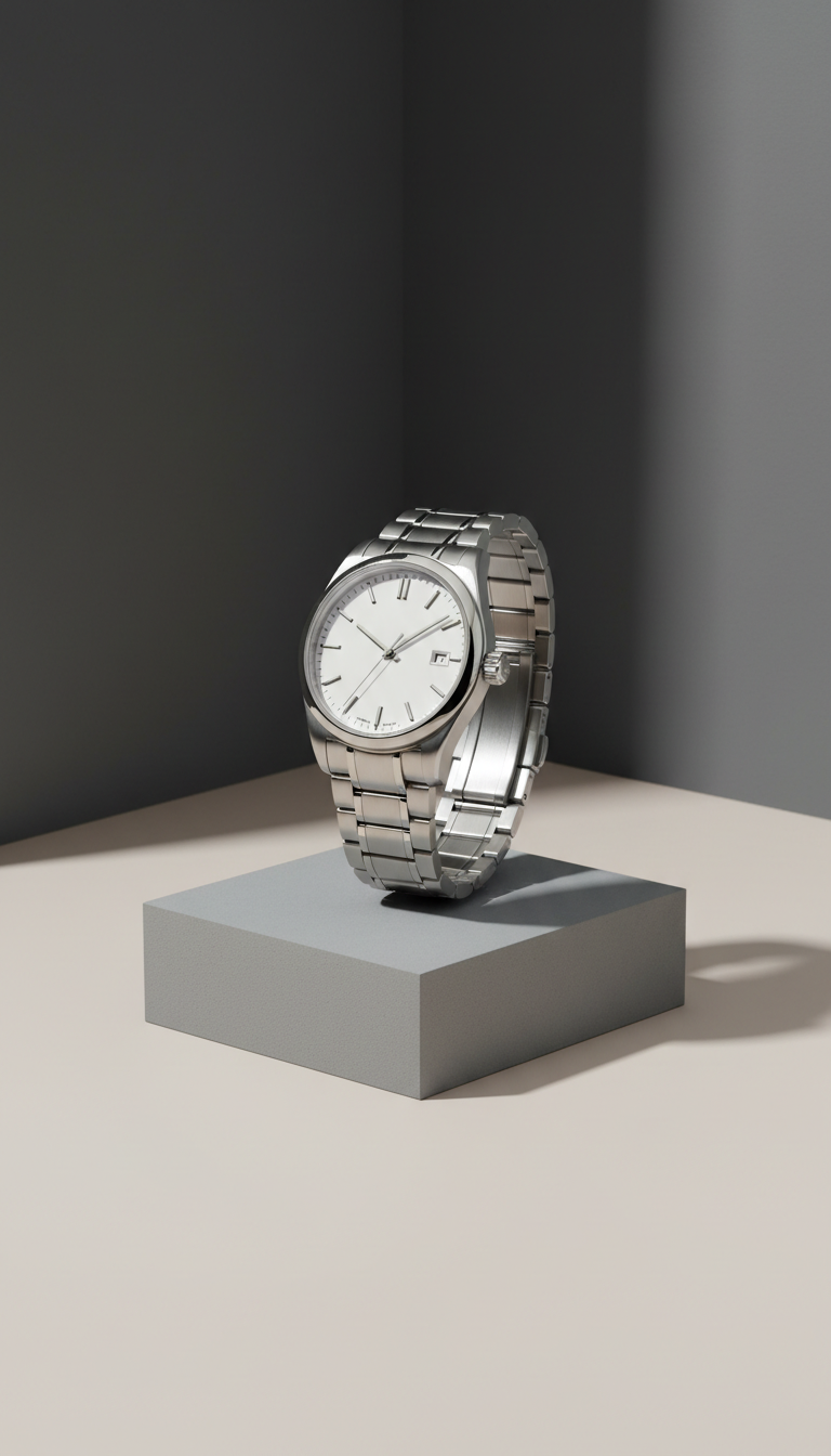 Crystal White Classic Date Watch