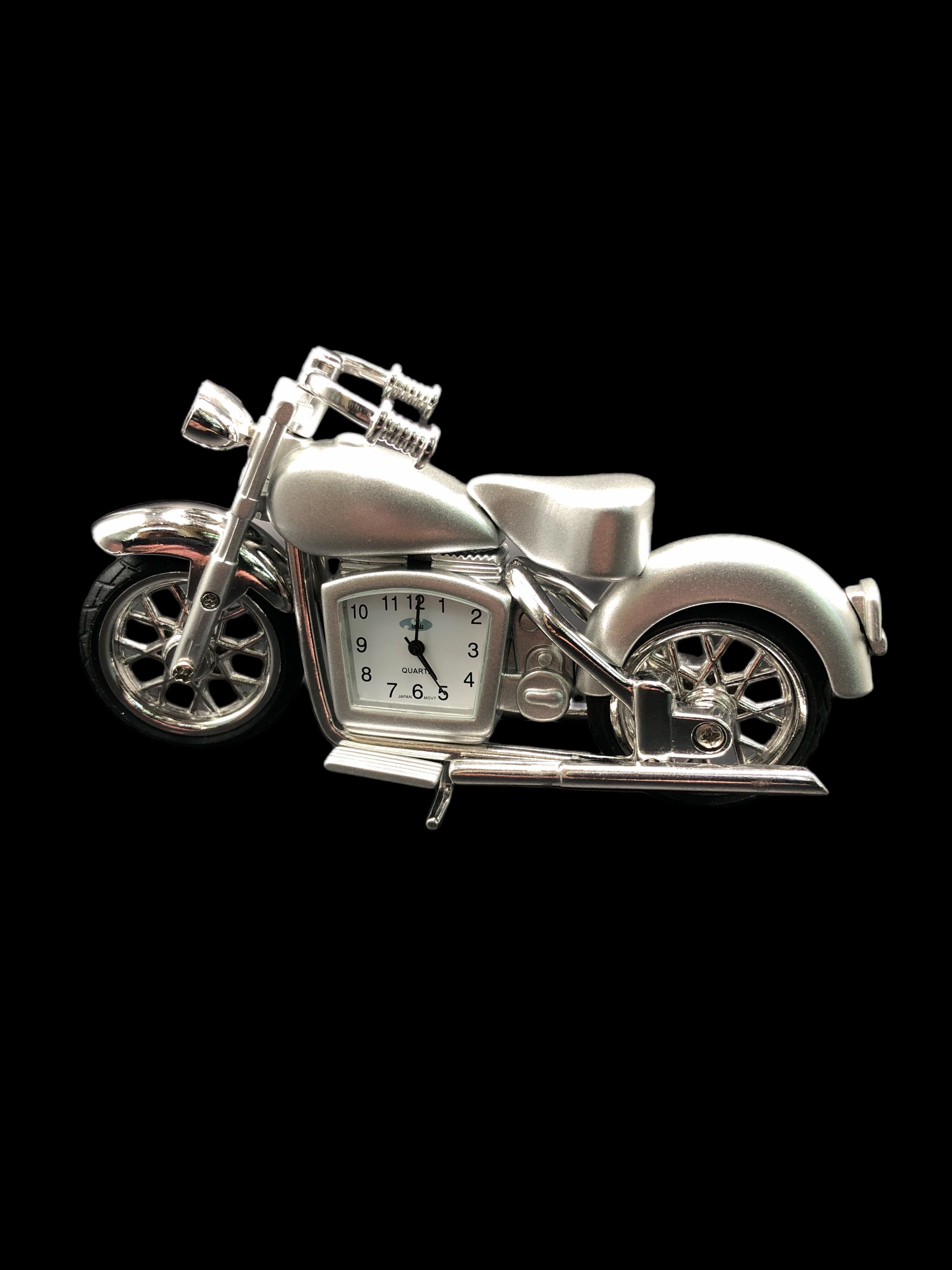 Silver Motorcycle Clock