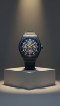 Deep Navy Skeleton Dial Watch